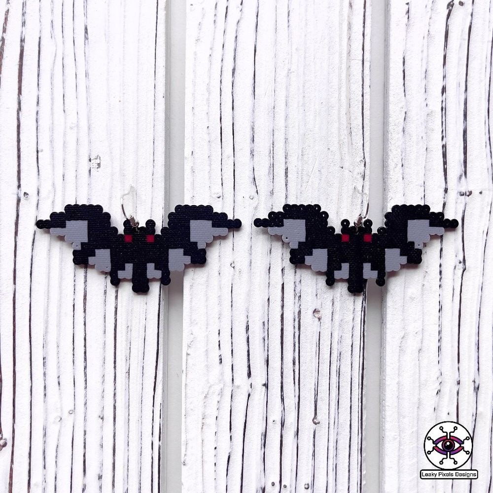 Halloween Bat Perler Earrings